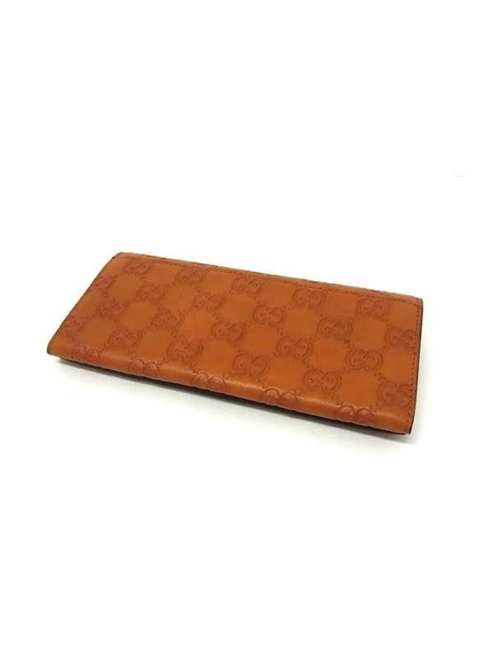 Gucci Wallet Guccissima Orange Brown Leather Bifold - Picture 2 of 6